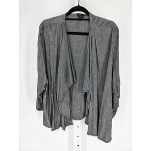 Dari Fashions Womens Waterfall Open Front Cardigan Sweater Gray Boho